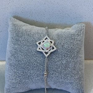 Frosted Fire Opal Sterling Bracelet